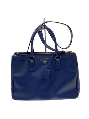 Prada Handbag Leather Blue Galleria